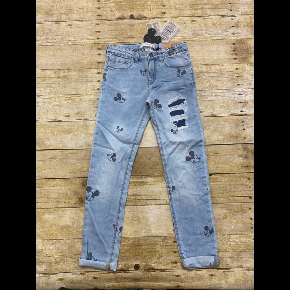 Zara Disney Mickey Mouse Slim Jeans